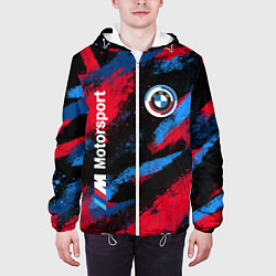 Куртка с капюшоном мужская BMW - буйство красок, цвет: 3D-белый — фото 2
