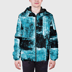 Куртка с капюшоном мужская Голубой абстракт, цвет: 3D-черный — фото 2