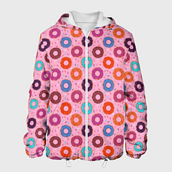 Куртка с капюшоном мужская Вкусные пончики, цвет: 3D-белый