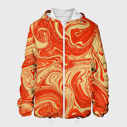 Куртка с капюшоном мужская Апельсиновый узор, цвет: 3D-белый