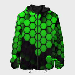 Куртка с капюшоном мужская Майнкрафт текстура, цвет: 3D-черный