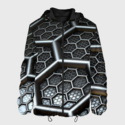 Куртка с капюшоном мужская Geometry abstraction, цвет: 3D-черный