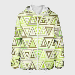 Мужская куртка Геометрический светло-зелёный паттерн из треугольн