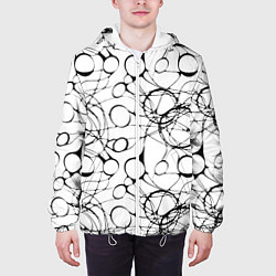 Куртка с капюшоном мужская Нейрографический узор, цвет: 3D-белый — фото 2