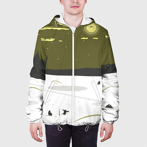 Мужская куртка Зимняя рыбалка / 3D-Белый – фото 3