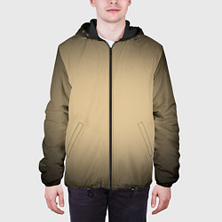 Куртка с капюшоном мужская Бежевый градиент, цвет: 3D-черный — фото 2