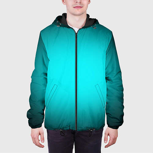 Мужская куртка Неоновый синий градиент / 3D-Черный – фото 3