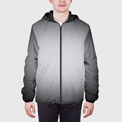 Куртка с капюшоном мужская Серебристый градиент, цвет: 3D-черный — фото 2