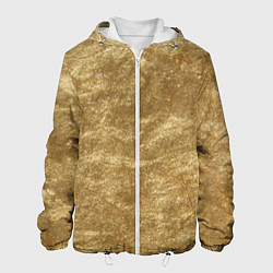 Куртка с капюшоном мужская Металлический золотой фон, цвет: 3D-белый
