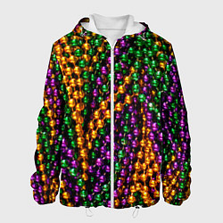Куртка с капюшоном мужская Разноцветные буссы, цвет: 3D-белый