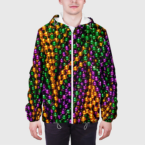 Мужская куртка Разноцветные буссы / 3D-Белый – фото 3
