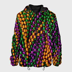 Куртка с капюшоном мужская Разноцветные буссы, цвет: 3D-черный