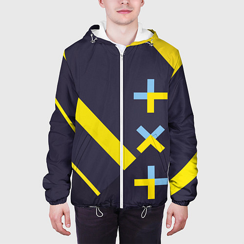 Мужская куртка TXT yellow geometry / 3D-Белый – фото 3