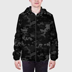 Куртка с капюшоном мужская Ночной камуфляж, цвет: 3D-черный — фото 2