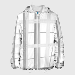 Куртка с капюшоном мужская Светлая серая клетка, цвет: 3D-белый