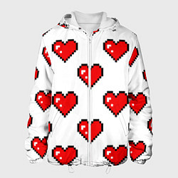 Мужская куртка Сердца в стиле пиксель-арт