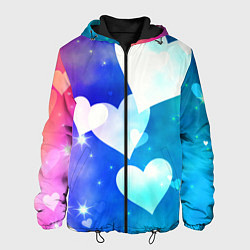 Куртка с капюшоном мужская Dreamy Hearts Multicolor, цвет: 3D-черный