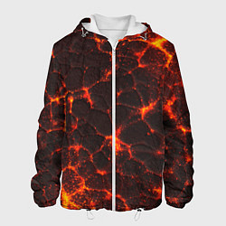 Куртка с капюшоном мужская Раскаленная лава текстура, цвет: 3D-белый