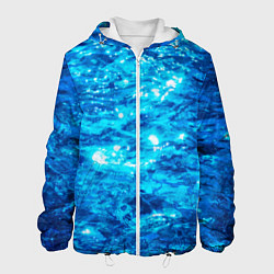 Куртка с капюшоном мужская Текстура воды, цвет: 3D-белый