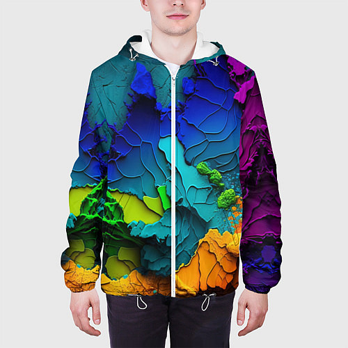 Мужская куртка Взрыв красок / 3D-Белый – фото 3
