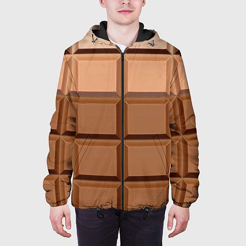 Мужская куртка Три шоколада - паттерн / 3D-Черный – фото 3