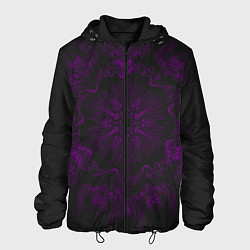 Куртка с капюшоном мужская Фиолетовый узор, цвет: 3D-черный