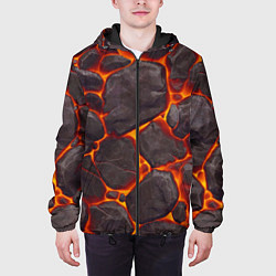 Куртка с капюшоном мужская Каменная лава, цвет: 3D-черный — фото 2