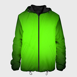 Куртка с капюшоном мужская Кислотный зеленый с градиентом, цвет: 3D-черный