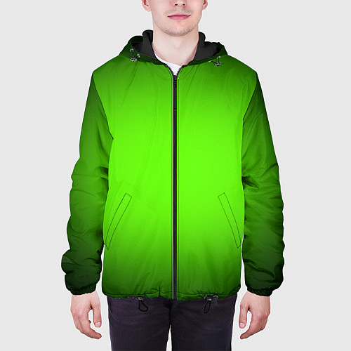 Мужская куртка Кислотный зеленый с градиентом / 3D-Черный – фото 3
