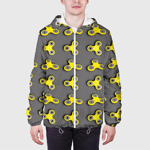 Мужская куртка Желтый спиннер / 3D-Белый – фото 3