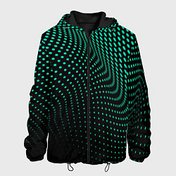 Куртка с капюшоном мужская Изгибаемые точки, цвет: 3D-черный