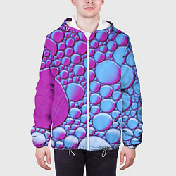 Куртка с капюшоном мужская Масляные пузыри, цвет: 3D-белый — фото 2