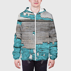 Куртка с капюшоном мужская Текстура облупившейся краски - авангард, цвет: 3D-белый — фото 2