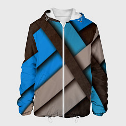 Куртка с капюшоном мужская Геометрия линии спорт, цвет: 3D-белый