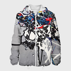Куртка с капюшоном мужская Нейросеть рисует абстракцию, цвет: 3D-белый