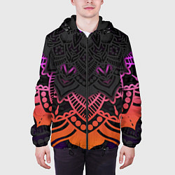 Куртка с капюшоном мужская Цветастый узор, цвет: 3D-черный — фото 2
