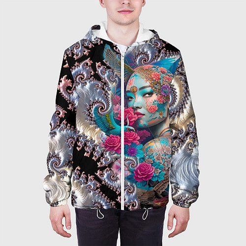 Мужская куртка Japanese beauty - irezumi / 3D-Белый – фото 3