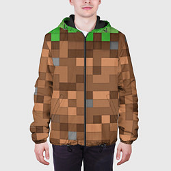 Куртка с капюшоном мужская Блоки майнкрафта, цвет: 3D-черный — фото 2