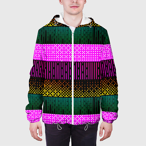 Мужская куртка Patterned stripes / 3D-Белый – фото 3