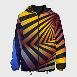 Куртка с капюшоном мужская Красочная объёмная спираль - авангард, цвет: 3D-черный
