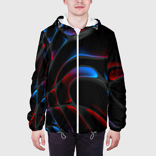 Мужская куртка Neon colors drops of liquid / 3D-Белый – фото 3