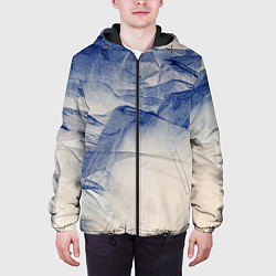 Куртка с капюшоном мужская Горы скалы в тумане, цвет: 3D-черный — фото 2