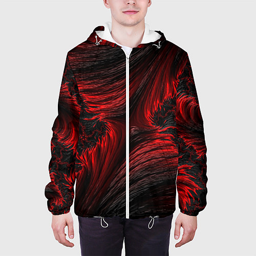 Мужская куртка Red vortex pattern / 3D-Белый – фото 3