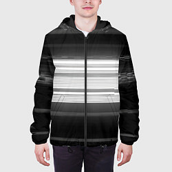 Куртка с капюшоном мужская Черно-белые помехи, цвет: 3D-черный — фото 2