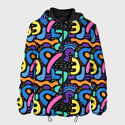 Куртка с капюшоном мужская Multicolored texture pattern, цвет: 3D-черный