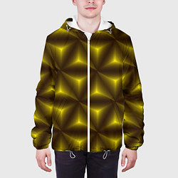 Куртка с капюшоном мужская Желтые треугольники, цвет: 3D-белый — фото 2