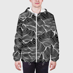 Куртка с капюшоном мужская Авангардный растровый паттерн, цвет: 3D-белый — фото 2