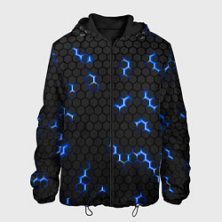 Куртка с капюшоном мужская Неоновая стальная броня с эффектом свечения, цвет: 3D-черный
