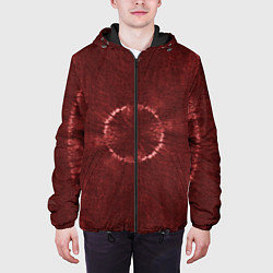 Куртка с капюшоном мужская Красный круг тай-дай, цвет: 3D-черный — фото 2