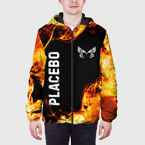 Мужская куртка Placebo и пылающий огонь / 3D-Черный – фото 3